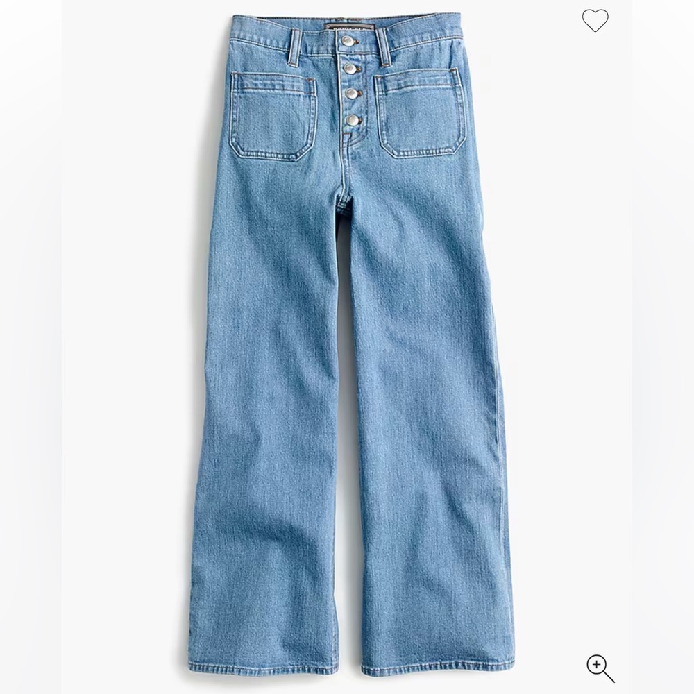 J.Crew Point Sur wide-leg crop jean in clean light wash